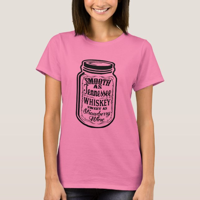 T-shirt Lisse en tant que pot de maçon d'éclat de whiskey (Devant)