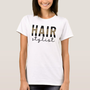 T-shirt Liste de cheveux Cheetah Typographie Coiffeur Cade