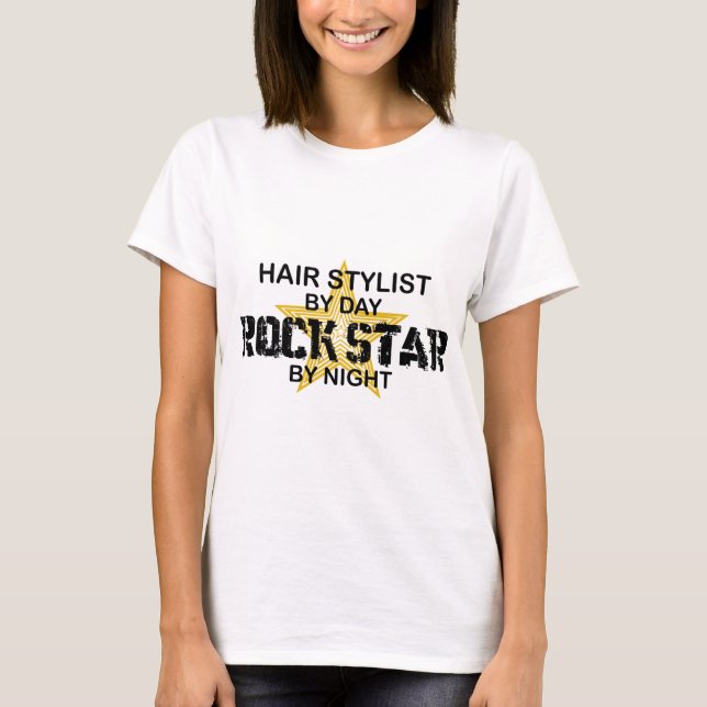 T-shirt Liste de cheveux Rock Star par nuit (Devant)