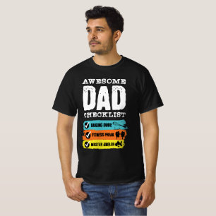 T-shirt Liste de contrôle Awesome Papa Drôle Fête des Père