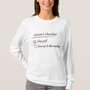 T-shirt Liste de contrôle de la chambre Mariage de golf