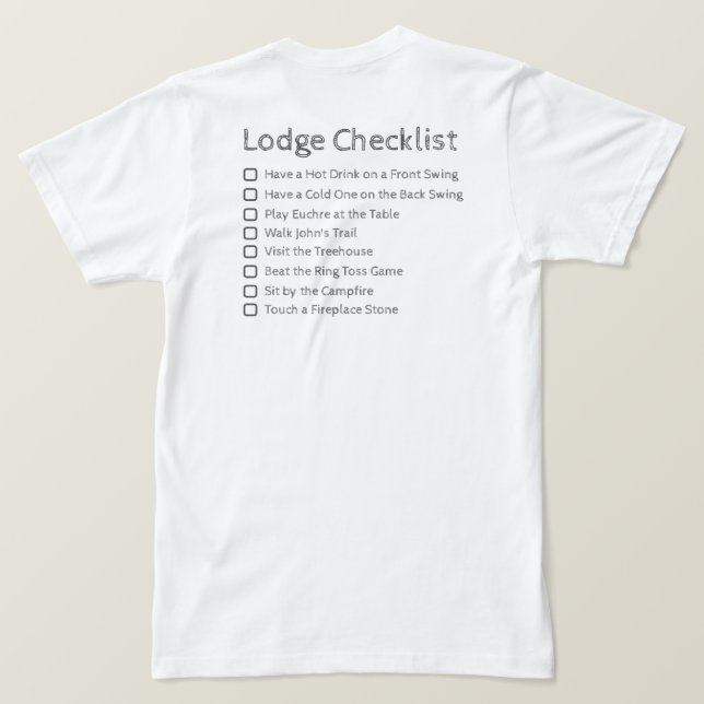 T-shirt Liste de contrôle de Lodge Chemise (Design dos)