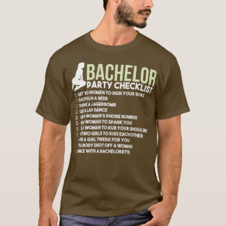 T-shirt Liste de contrôle du baccalauréat JGA Bridegroom R