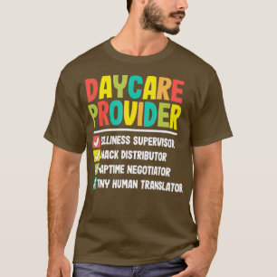 T-shirt Liste de contrôle du fournisseur de garderies Dr