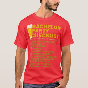 T-shirt Liste de contrôle pour l'enterrement de vie de gar