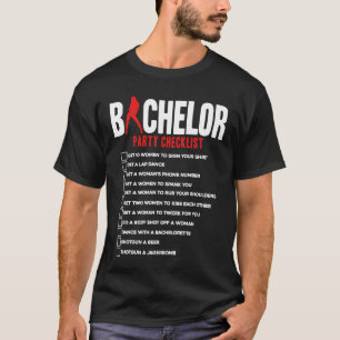 T-shirt Liste de contrôle pour l'enterrement de vie de gar