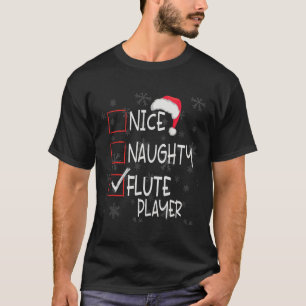 T-shirt Liste de joueurs de flûte gentils méchants Noël Pè
