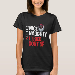 T-shirt Liste de Noël du Père Noël pour les Vilains ou les