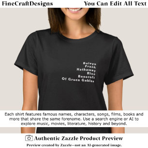 T-shirt Liste de noms de famille célèbres notables personn