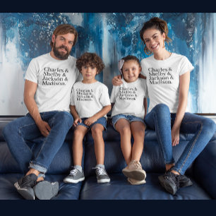 T-shirt Liste de noms de famille personnalisés avec Ampers