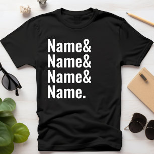 T-shirt Liste de noms d'esperluette personnalisée Correspo