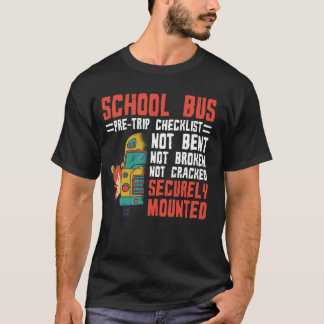 T-shirt Liste de vérification avant le départ des autobus