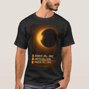T-shirt Liste de vérification de l'éclipse solaire total