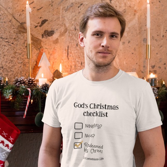 T-shirt LISTE DE VÉRIFICATION DE NOËL DE DIEU Christian Me (Créateur téléchargé)