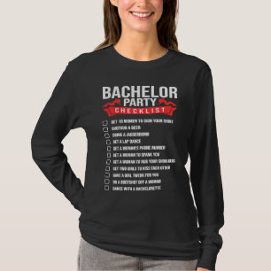 T-shirt Liste de vérification pour l'enterrement de vie de