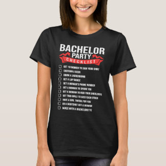 T-shirt Liste de vérification pour l'enterrement de vie de
