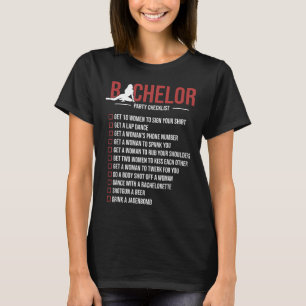 T-shirt Liste de vérification pour l'enterrement de vie de
