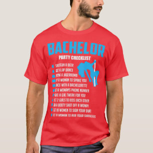 T-shirt Liste de vérification pour l'enterrement de vie de