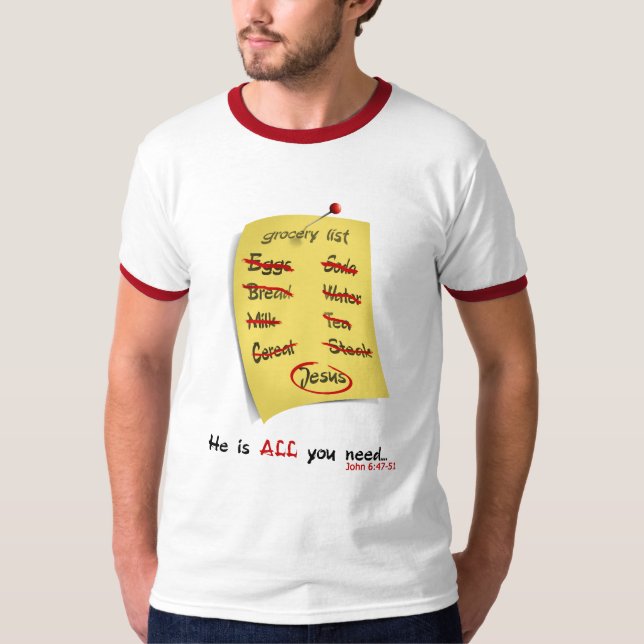 T-shirt Liste d'épicerie (Devant)
