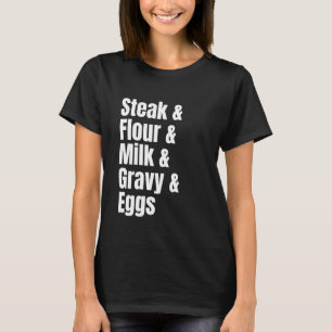 T-shirt Liste des ingrédients de steak frit au poulet Rece