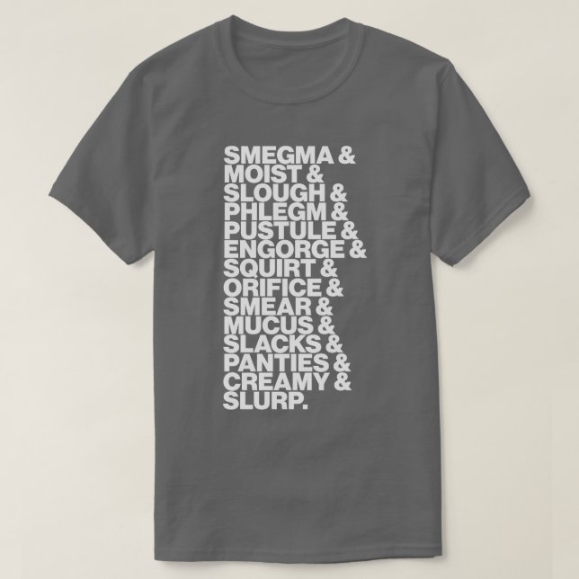 T-shirt Liste des mots bruts (Design devant)