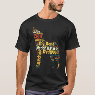 T-shirt Liste des parcs nationaux Word Cloud - Liste des r
