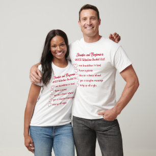 T-shirt Liste des seaux Valentine pour les couples