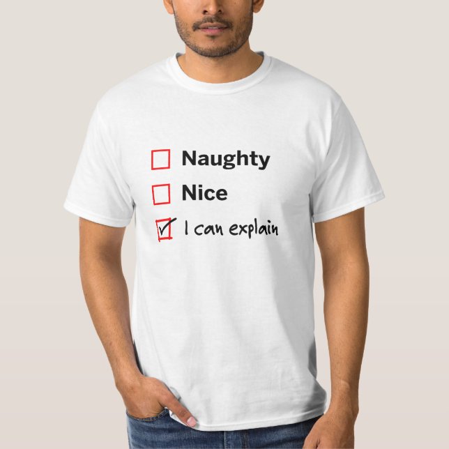 T-shirt Liste des vilains excuse (Devant)