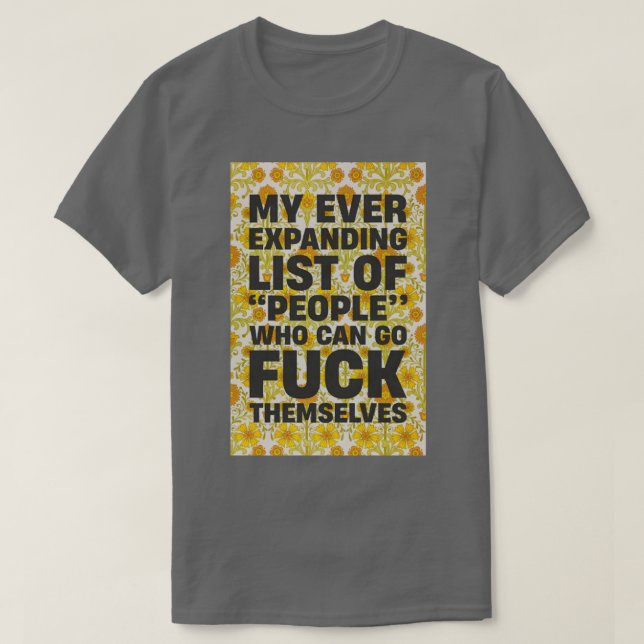 T-shirt Liste en cours d'extension (Design devant)