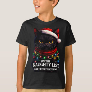 T-shirt Liste Vilain Chat Noël Amoureux D'Animaux Fun Desi