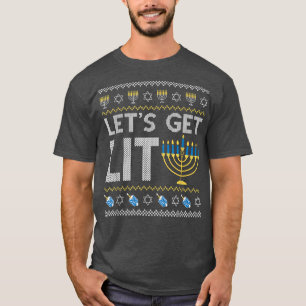 T-shirt Lit Chanukah Juif Juif Dreidel Hannukah