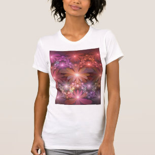 T-shirt Lit De Fleurs Coloré Brillant Art Fractal Abstrait