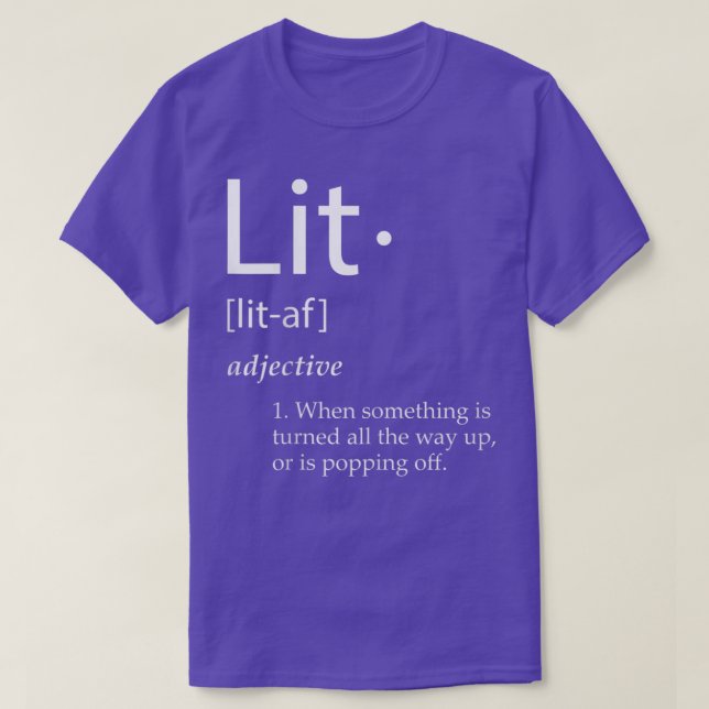 T-shirt Lit Definition Funny Lit Meme Definition Noël (Design devant)
