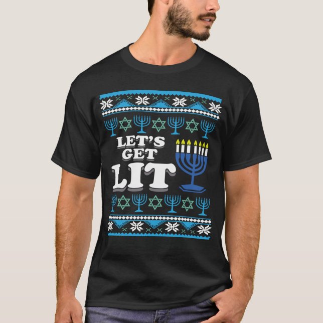 T-shirt Lit juif laid Hanoukka Noël (Devant)