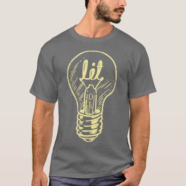 T-shirt Lit Lampe Maître Electricien Linéaire Hommes (Devant)