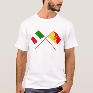T-shirt L'Italie et les drapeaux croisés par Sicilia