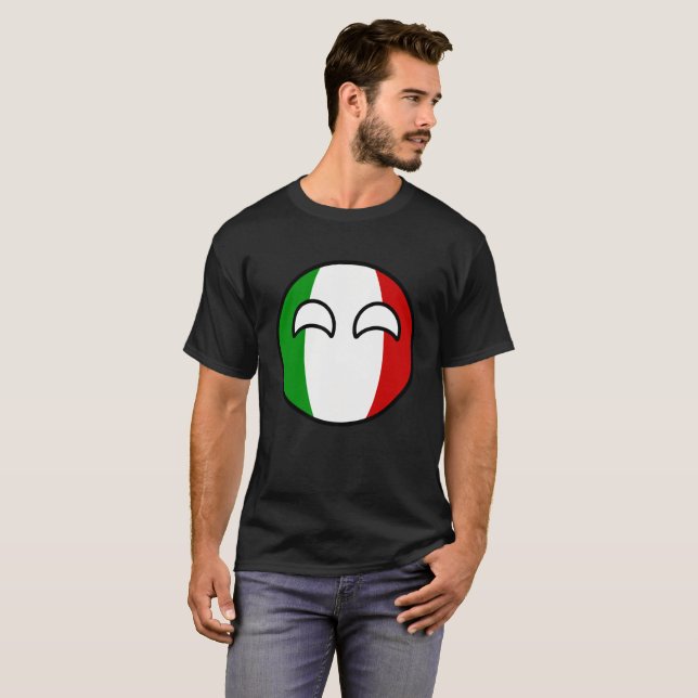 T-shirt L'Italie Geeky tendante drôle Countryball (Devant entier)