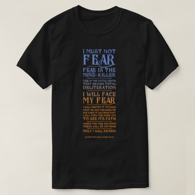 T-shirt Litany Against Fear Dune 2021 (Design devant)