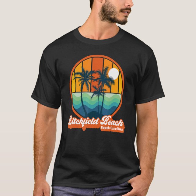 T-shirt Litchfield Beach Caroline du Sud Été 90s Plage S (Devant)