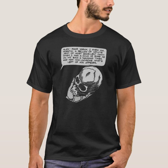 T-shirt Literature Shakespeare Poor Yorick Skull Shakespea (Devant)