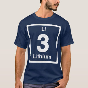 T-shirt Lithium Li, éléments de table périodiques, 3e anni