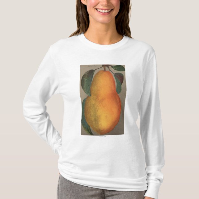 T-shirt Lithographie de Chromo de fruit de poire bartlett (Devant)