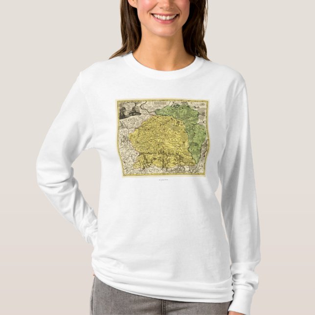 T-shirt LithuaniaPanoramic MapLithuania (Devant)