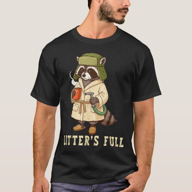 T-shirt Litter’s Full Funny Raccoon Christmas Mpy Raccoon  (Devant)