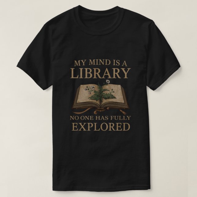 T-Shirt Littéraire Dark Academia | Mon Esprit Est  (Design devant)