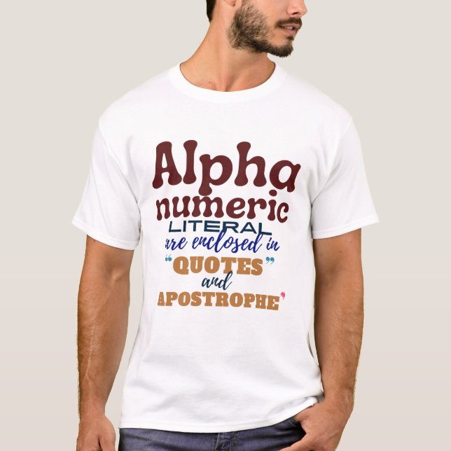 T-shirt Littéral Alphanumérique dans la programmation Cobo (Devant)