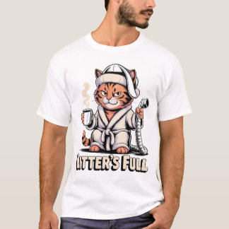 T-shirt Litter's Full Grumpy Cat Robe Humor Feline Life