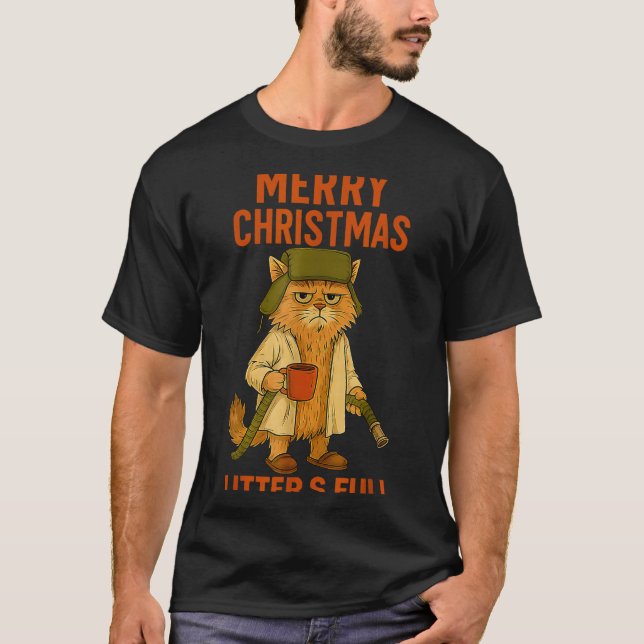 T-shirt Litter's Full Merry Christmas Funny Cat Lovers Hol (Devant)