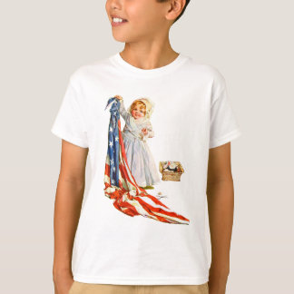 T-shirt Little Betsy Ross et le drapeau américain