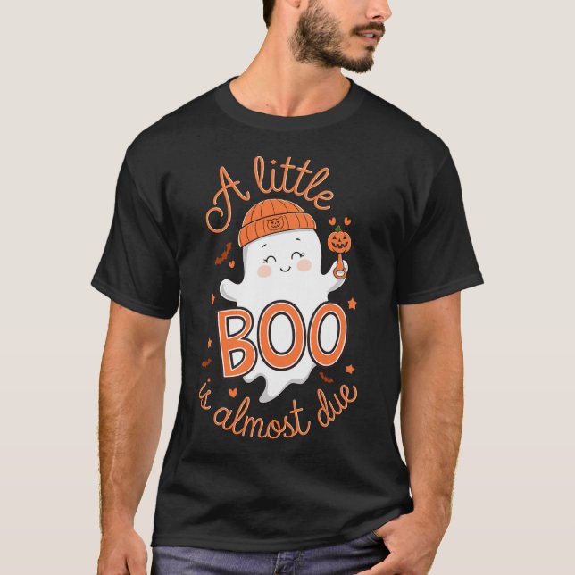 T-shirt Little Boo Est Presque Dû Mignonne Grossesse Hallo (Devant)